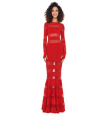 Norma Kamali NK KK4233PM808946 SPLICED FISHTAIL GOWN RED