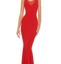 Norma Kamali NK KK2243PM579946 RACER FISHTAIL GOWN RED