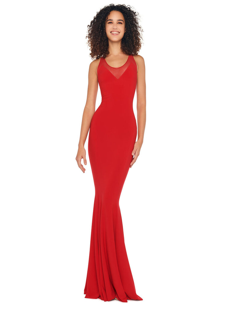 Norma Kamali NK KK2243PM579946 RACER FISHTAIL GOWN RED