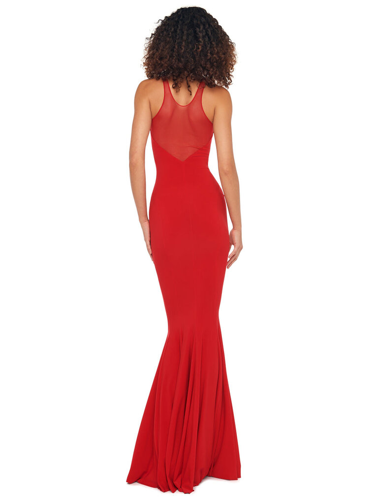 Norma Kamali NK KK2243PM579946 RACER FISHTAIL GOWN RED