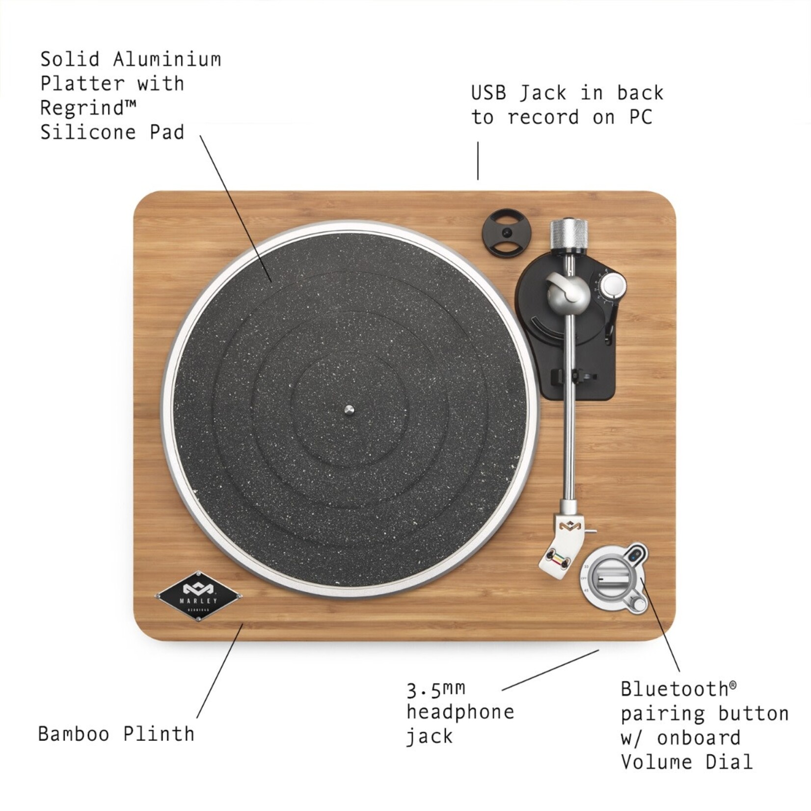 House of Marley House Of Marley Stir It Up Wireless Platenspeler bamboo     (verkoop alleen in de winkel)