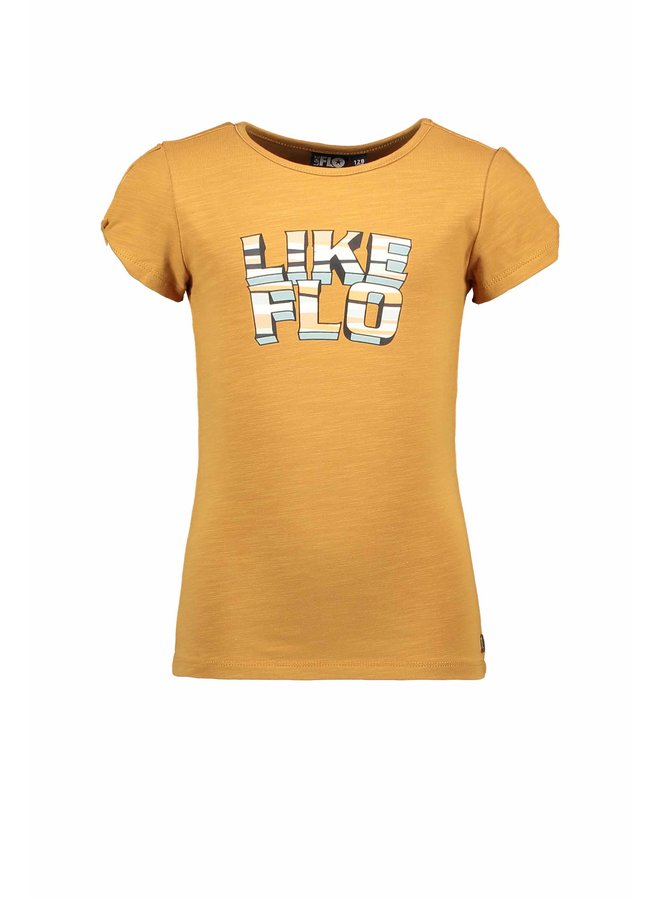 Flo girls open shoulder tee | F202-5403 Brown sugar (455)