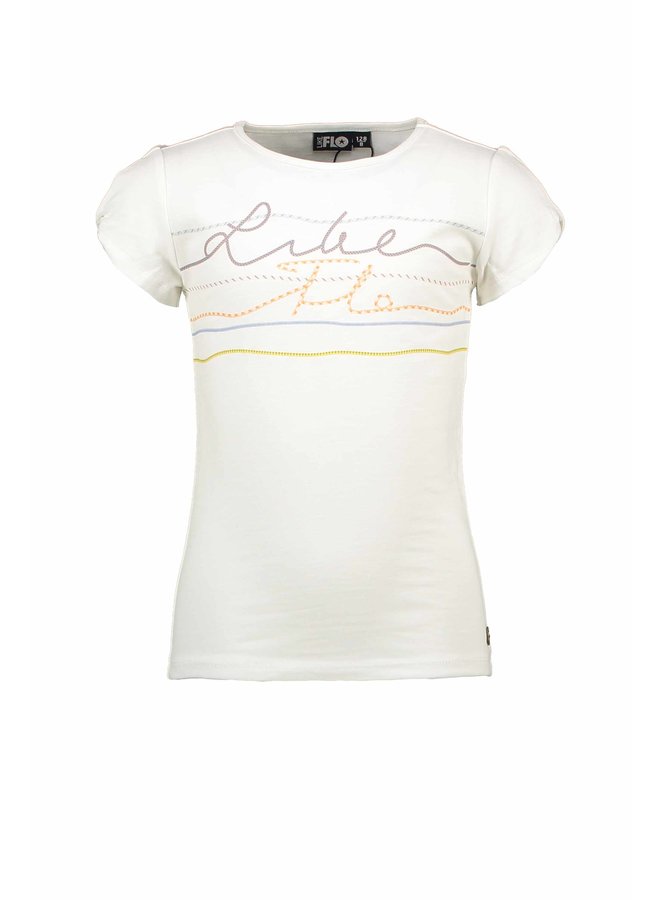 Flo girls open shoulder tee | F202-5403 Off white (001)