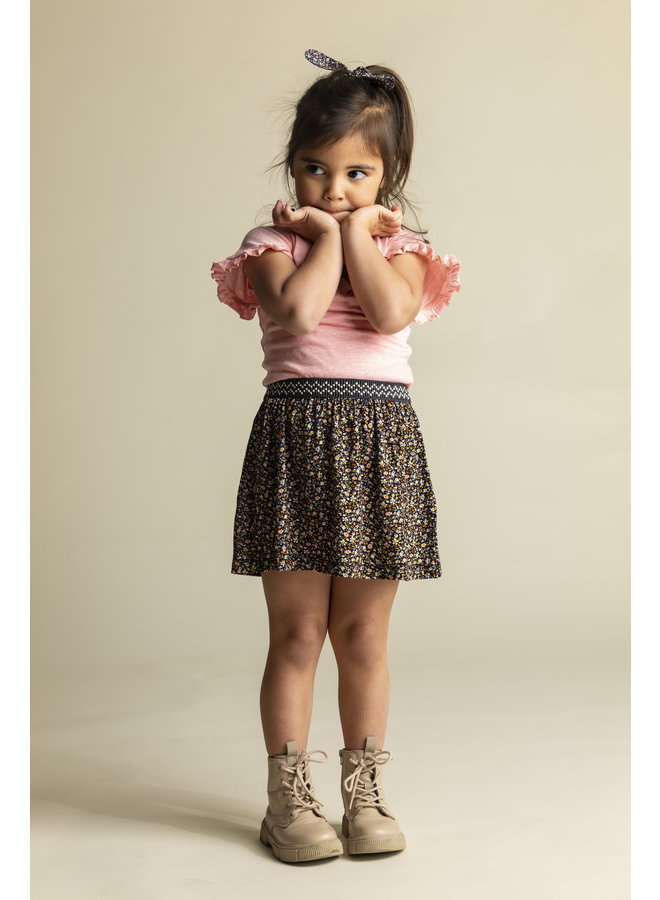 Flo baby girls jersey dress with flower skirt | F202-7852 Strawberry (229)