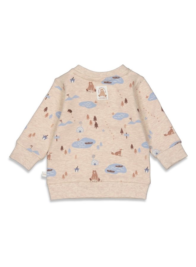 Sweater AOP - Beary Nice (Zand Melange) |51601974