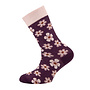 Socken GOTS Blumen 201394 | rotwein (1787)
