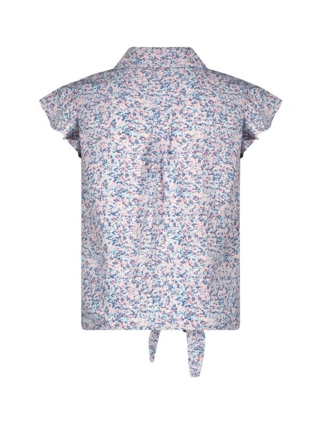 Flo girls AOP small flower knotted blouse | F211-5100 Blue flower (147)