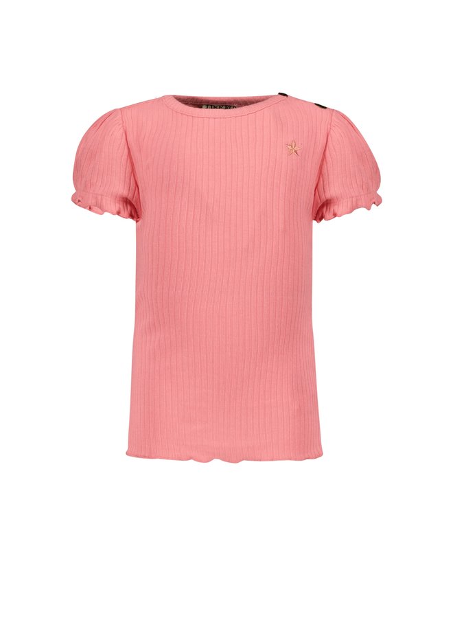 Flo baby girls fancy rib top | F302-7424 Flamingo (232)