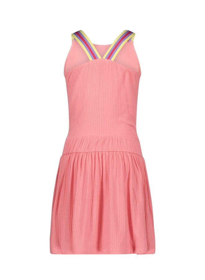 Flo girls rib singlet dress | F303-5881 Flamingo (232)