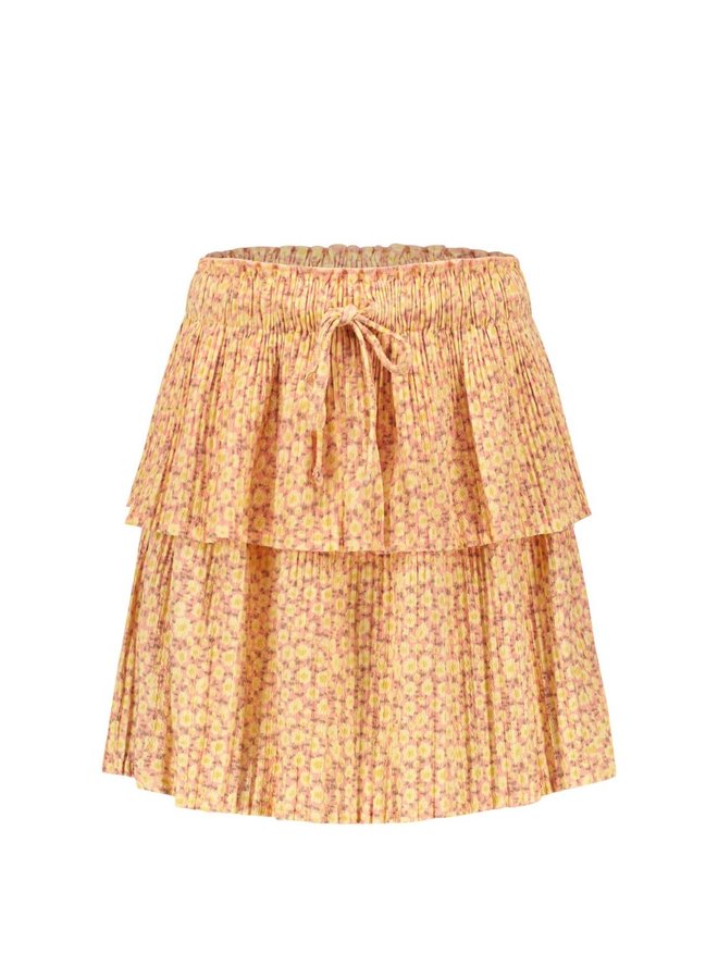 Flo girls fancy flower crepe 2 layer skirt plisse | F303-5750 Flower (940)