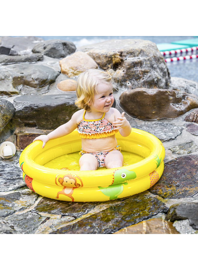 Yellow Printed Baby Pool Unisex 60 cm dia - 2 rings