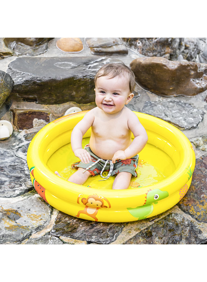 Yellow Printed Baby Pool Unisex 60 cm dia - 2 rings