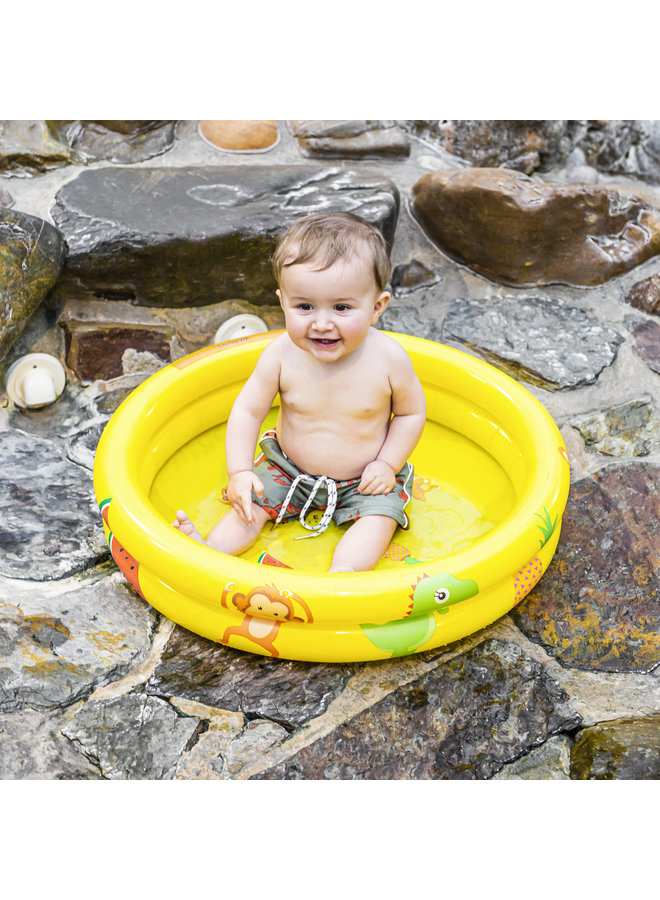 Yellow Printed Baby Pool Unisex 60 cm dia - 2 rings