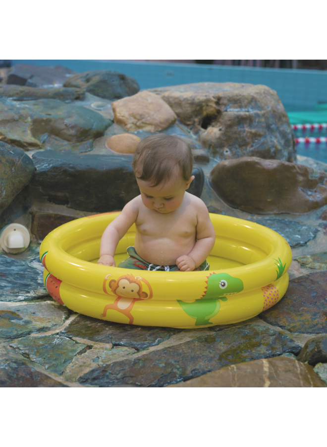 Yellow Printed Baby Pool Unisex 60 cm dia - 2 rings