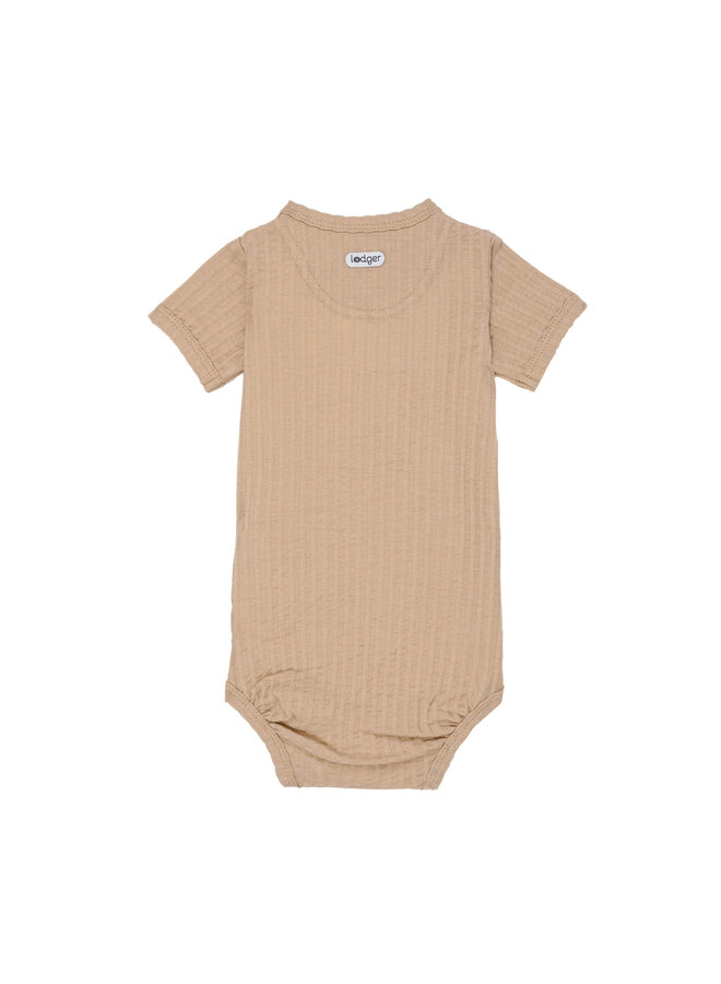 Romper SS Seersucker | Beige