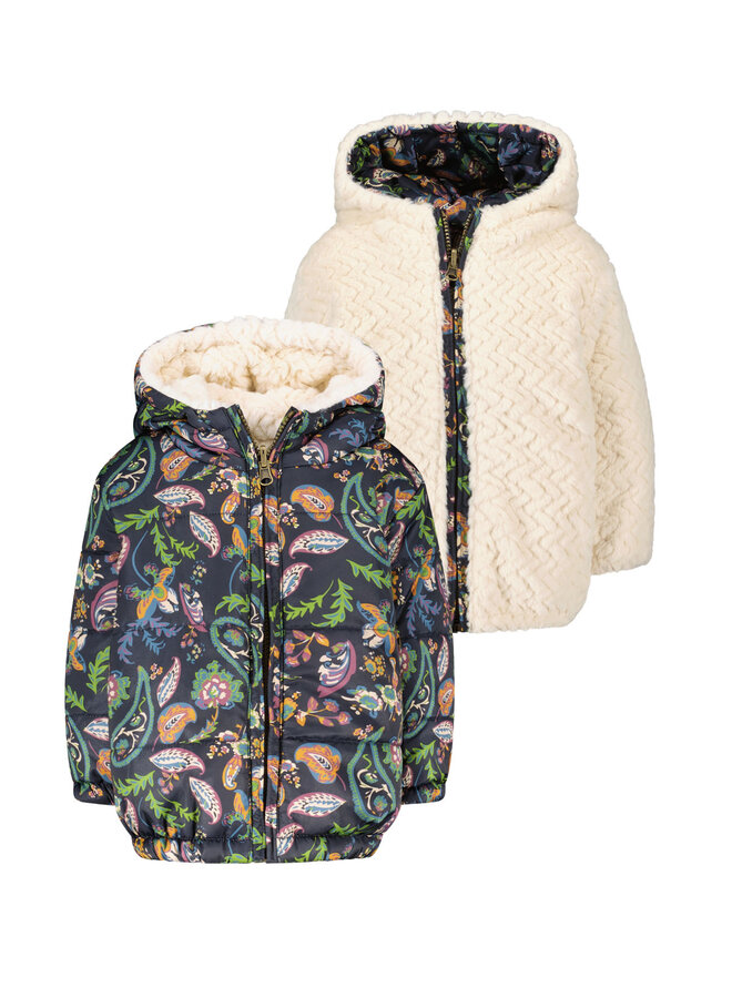 Flo baby girls reversible hooded jacket F307-7210 | Paisley 970 (W23)