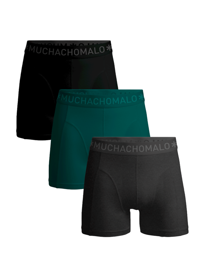 Boys 3-Pack Boxer Shorts Solid | SOLID1010-598J (Black/Green/Grey)