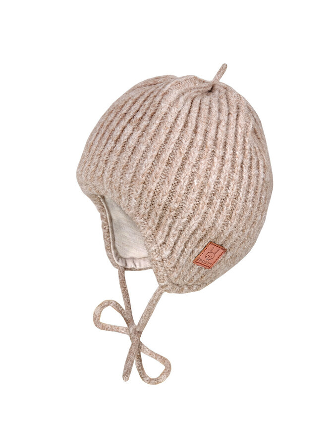 BABY-knitted hat, sewed 25575-285100 | braunmeliert (89)