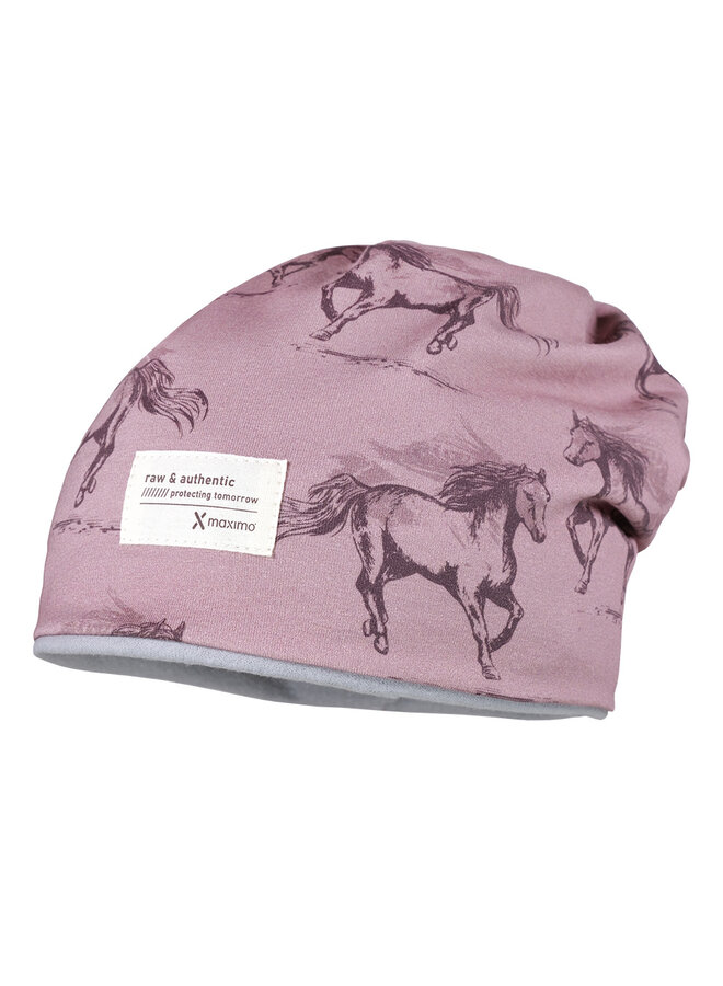 MINI-beanie, printed jersey 23500-110700 | elderberry-schwarz-pferd (5)