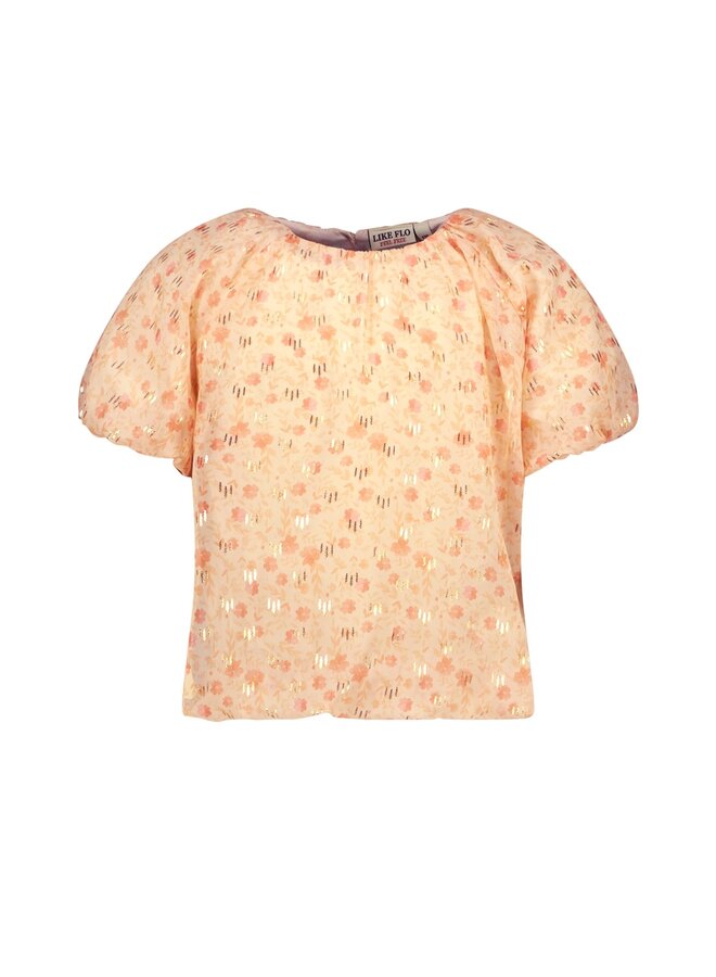 F311-5145 Flo girls chiffon flower balloon top | Flower (940) S24