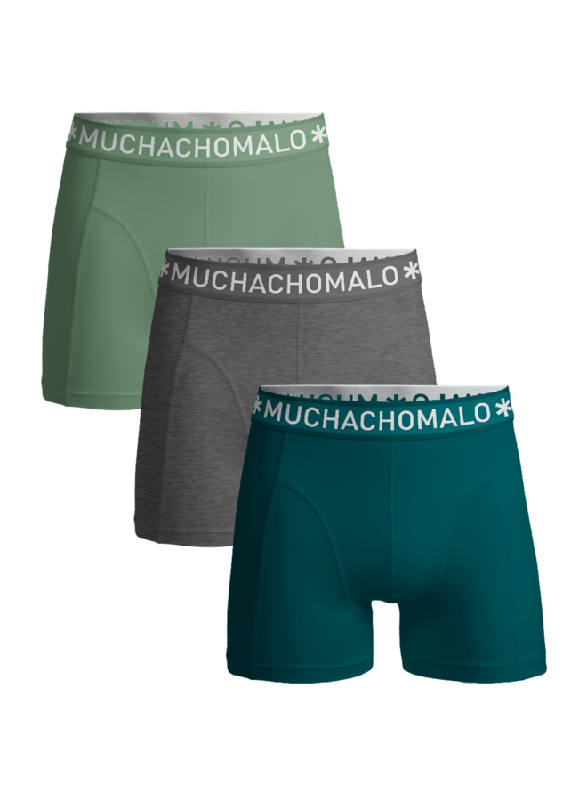 Boys 3-Pack Boxer Shorts Solid | SOLID1010-613J (Green/Grey/Green)
