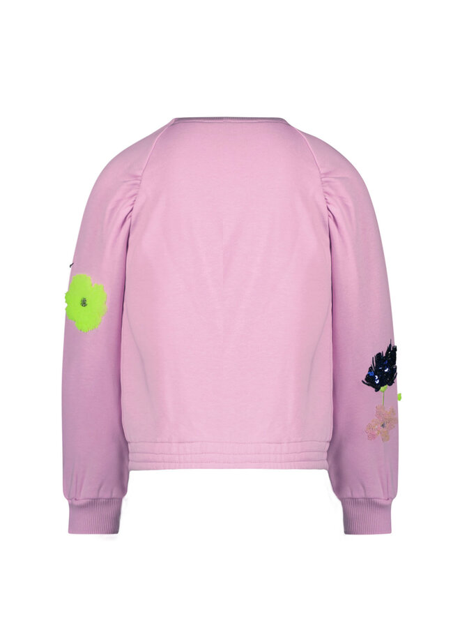 F402-5303 Flo girls ls sweat top sequinces | Lilac (600) S24