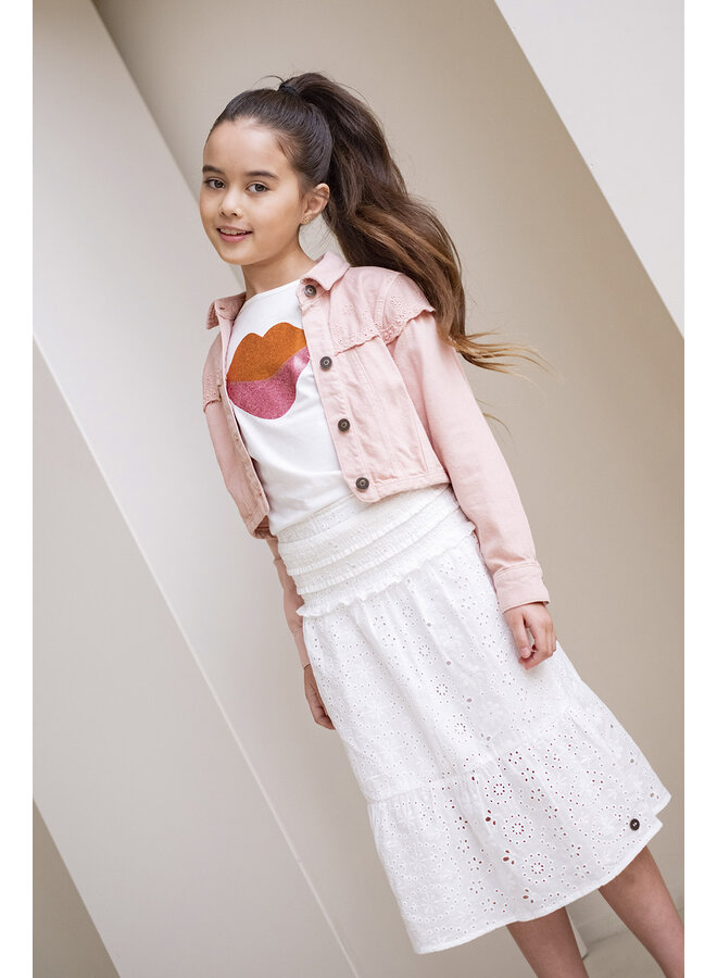 F402-5365 Flo girls broidery denim jacket | Nude (264) S24