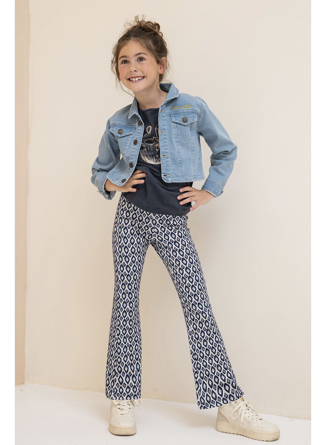 F402-5620 Flo girls AOP flared pant | Panter Ikat (938) S24