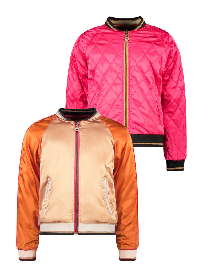 F402-5200 Flo girls satin bomber reversible | Pink (230) S24