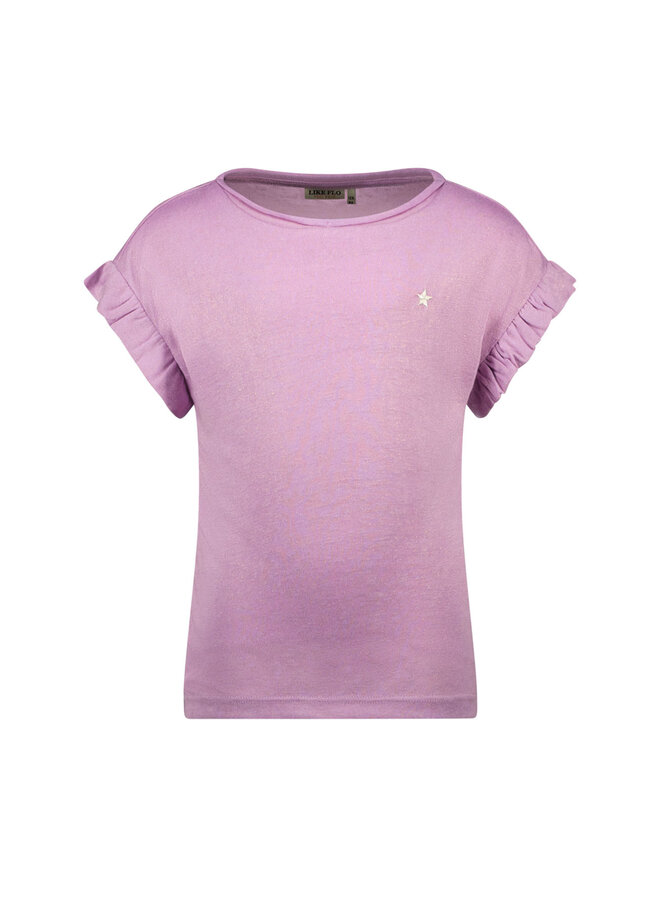 F402-5430 Flo girls metallic slub jersey tee | Lilac (600) S24