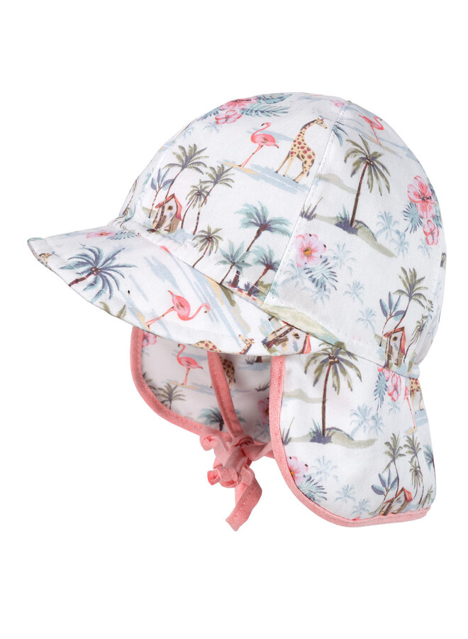 BABY-cap with visor,"flamingo" 44500-128800 | wollweiß-flamingo (74)