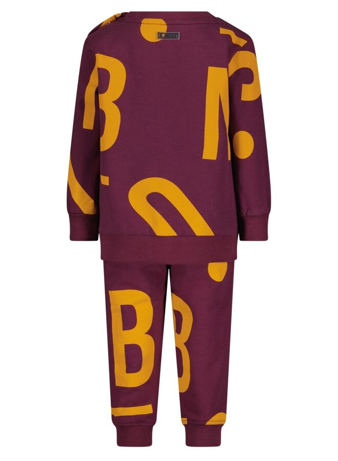 Nick B.Nosy mini boys sweat suit Y408-8641 | Letter AO grape 277 (W24)