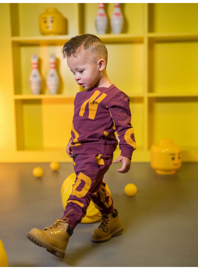 Nick B.Nosy mini boys sweat suit Y408-8641 | Letter AO grape 277 (W24)