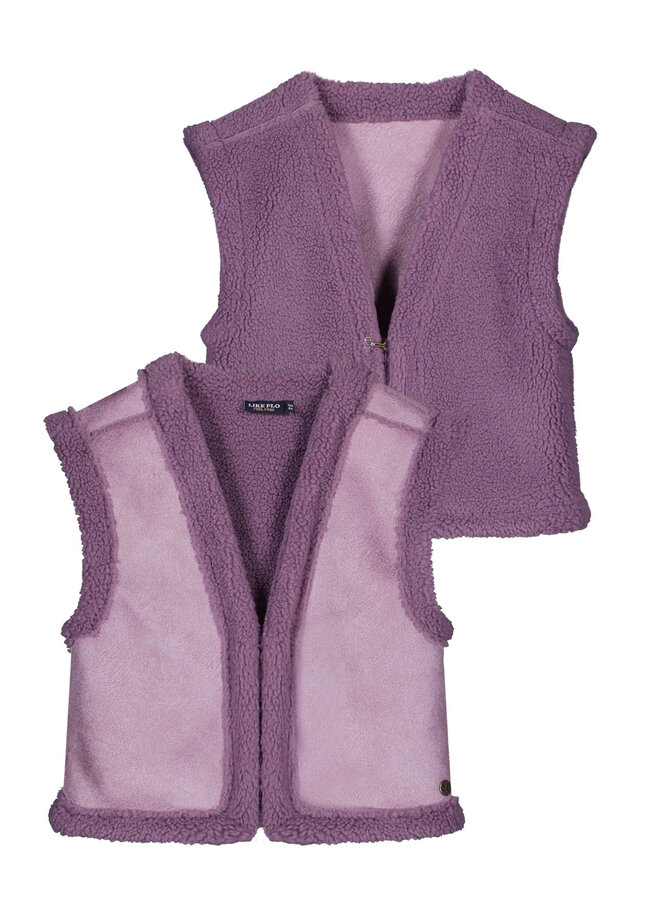 F408-5308 Dewi Flo reversible teddy gilet | Lavendel (217) W24