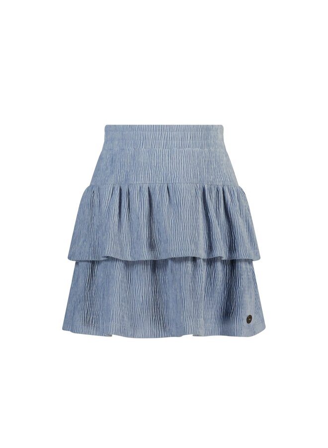 F408-5707 Hila Flo velvet 2 layer skirt | lt denim (181) W24