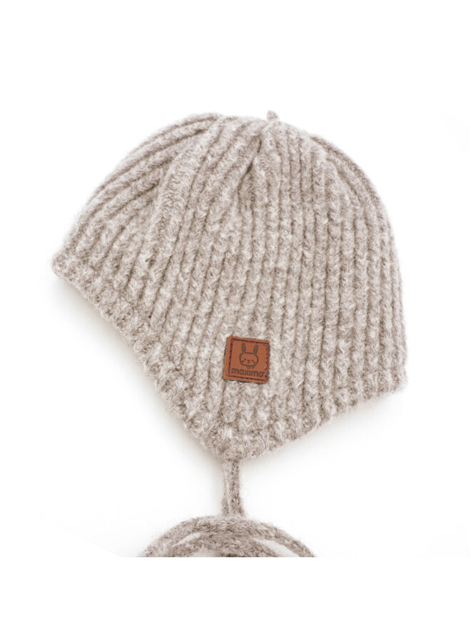 BABY-knitted hat, sewed, rib 25575-285100 | braunmeliert (89)