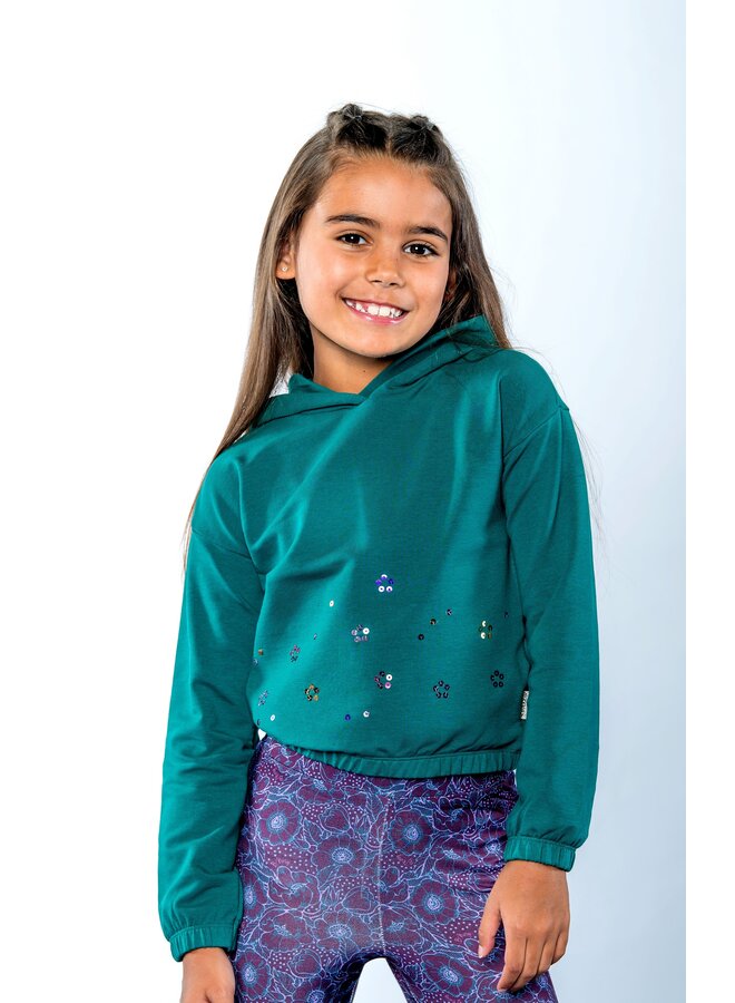 Stella B.Nosy girls sweater Y409-5326 | Storm green 386 (W24)