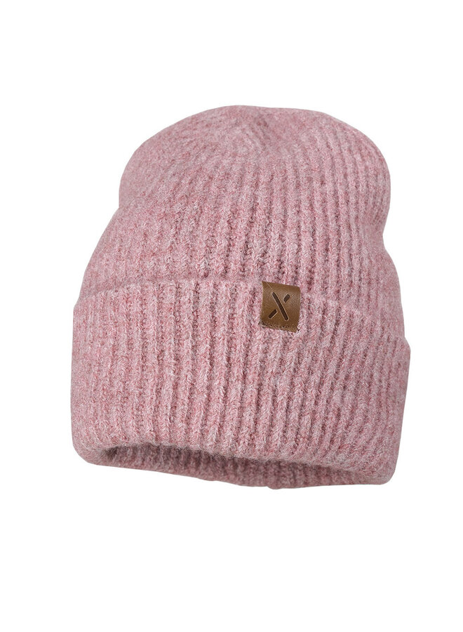 KIDS GIRL-Knitted hat, turn up 23573-995500 | dusty rose (23)
