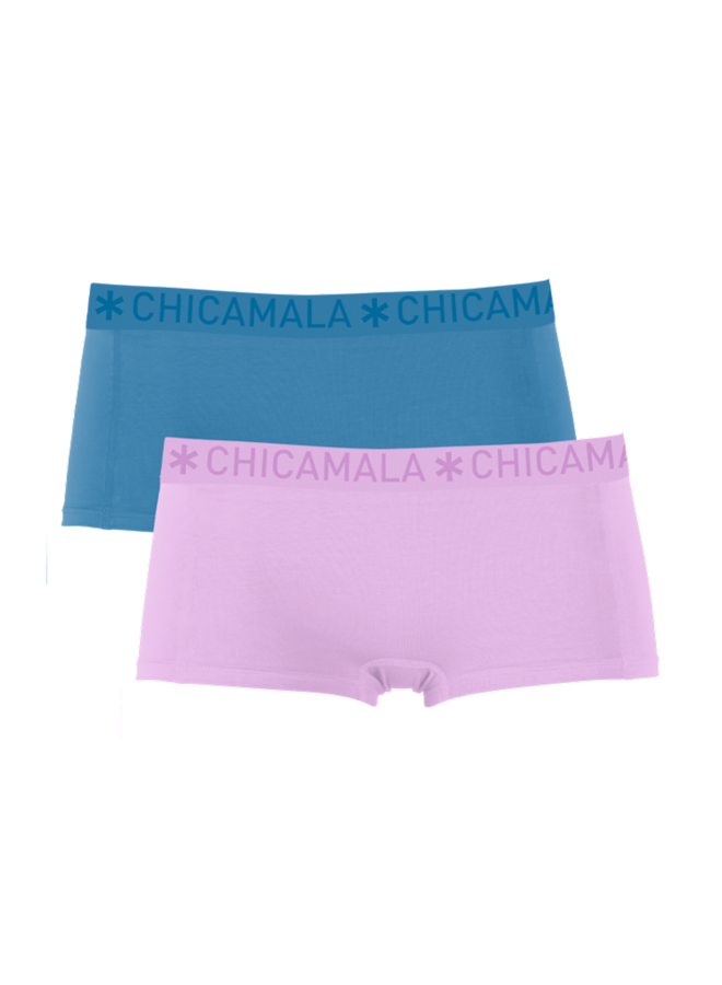 Girls 2-pack Boxer Shorts | Solid1215-28J (Purple/Blue)