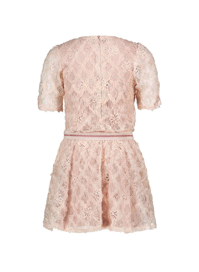 F412-5801 Flo girls dress with fancy fabric + lining | Blush (205) S25