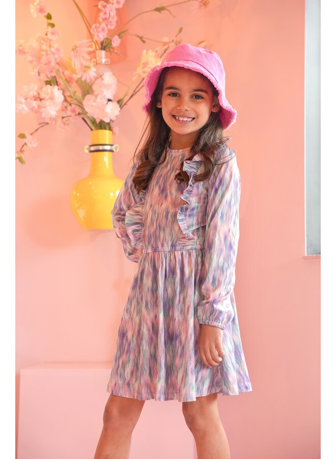 Dionne B.Nosy girls dress allover print Y501-5845 | Back AO (988)