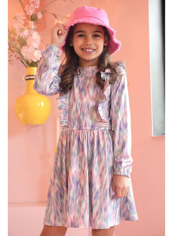 Dionne B.Nosy girls dress allover print Y501-5845 | Back AO (988)