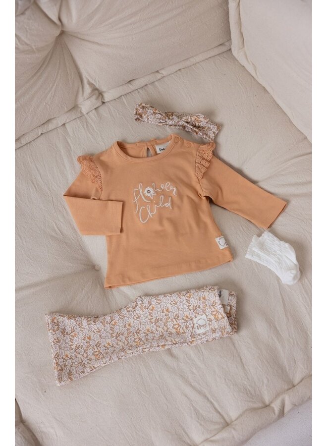 Longsleeve - Flower Field (Abrikoos) | 51602543