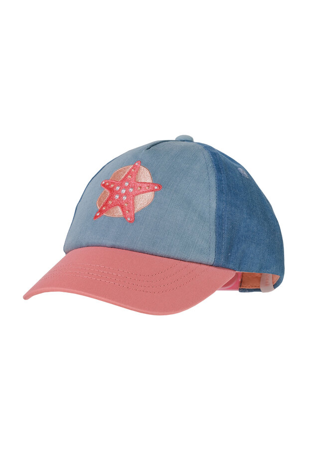 MINI GIRL-cap "sea star" 53503-143676 | blue washed/hellterra