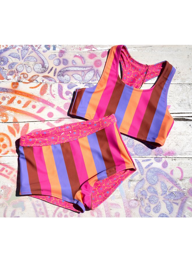 Winona reversible bikini with print Y502-5055 | Fab Stripe (979)