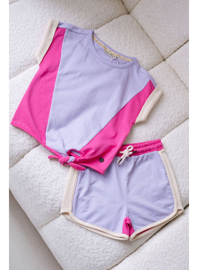 F502-5317 Daphne Flo girls sweat with knot | Lilac (600) S25