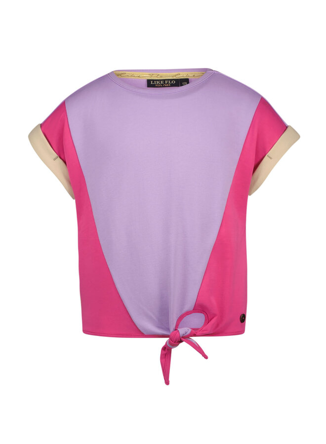 F502-5317 Daphne Flo girls sweat with knot | Lilac (600) S25