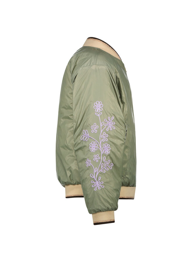 F502-5201 Amber Flo girls reversible summer jacket | Lilac (600) S25