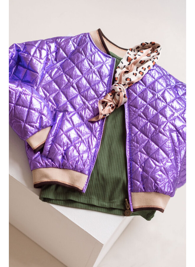 F502-5201 Amber Flo girls reversible summer jacket | Lilac (600) S25