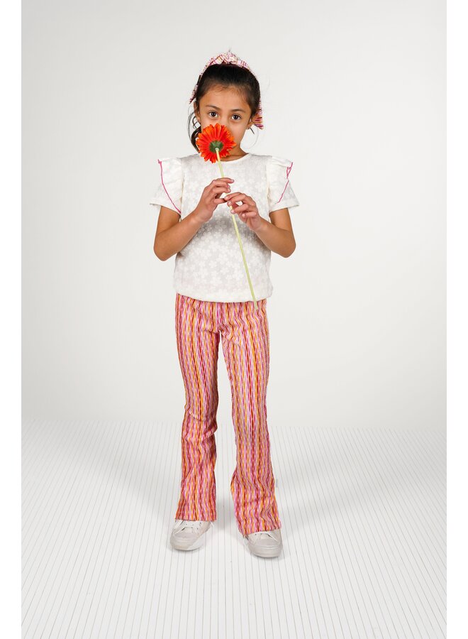 Blake flower top with ruffles Y502-5100 | Cotton (012)